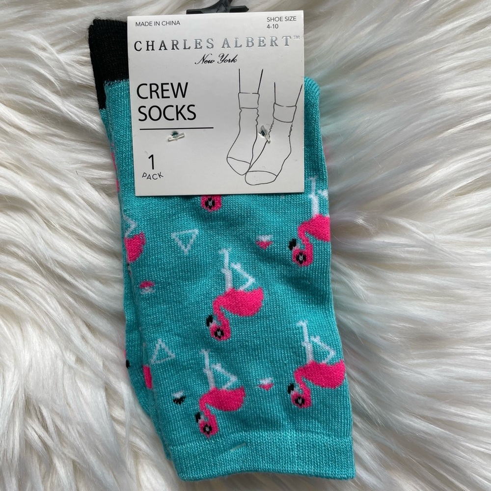 Charles Albert flamingo crew socks